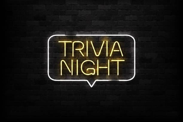 Trivia Night Vector realistic isolated neon sign of Trivia Night logo for decoration and covering on the wall background.